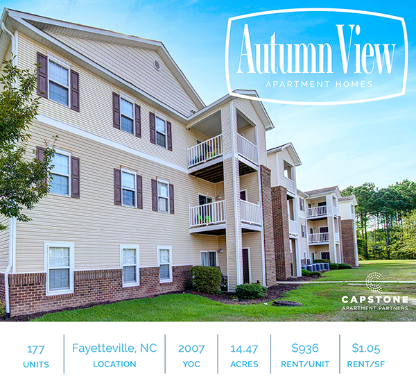 New Offering: 177-Unit Asset with Untouched Value-Add Potential in Fayetteville, NC | $300+ Rent Premiums - Capstone Companies | Nationwide Leader in Multi-Housing Investment